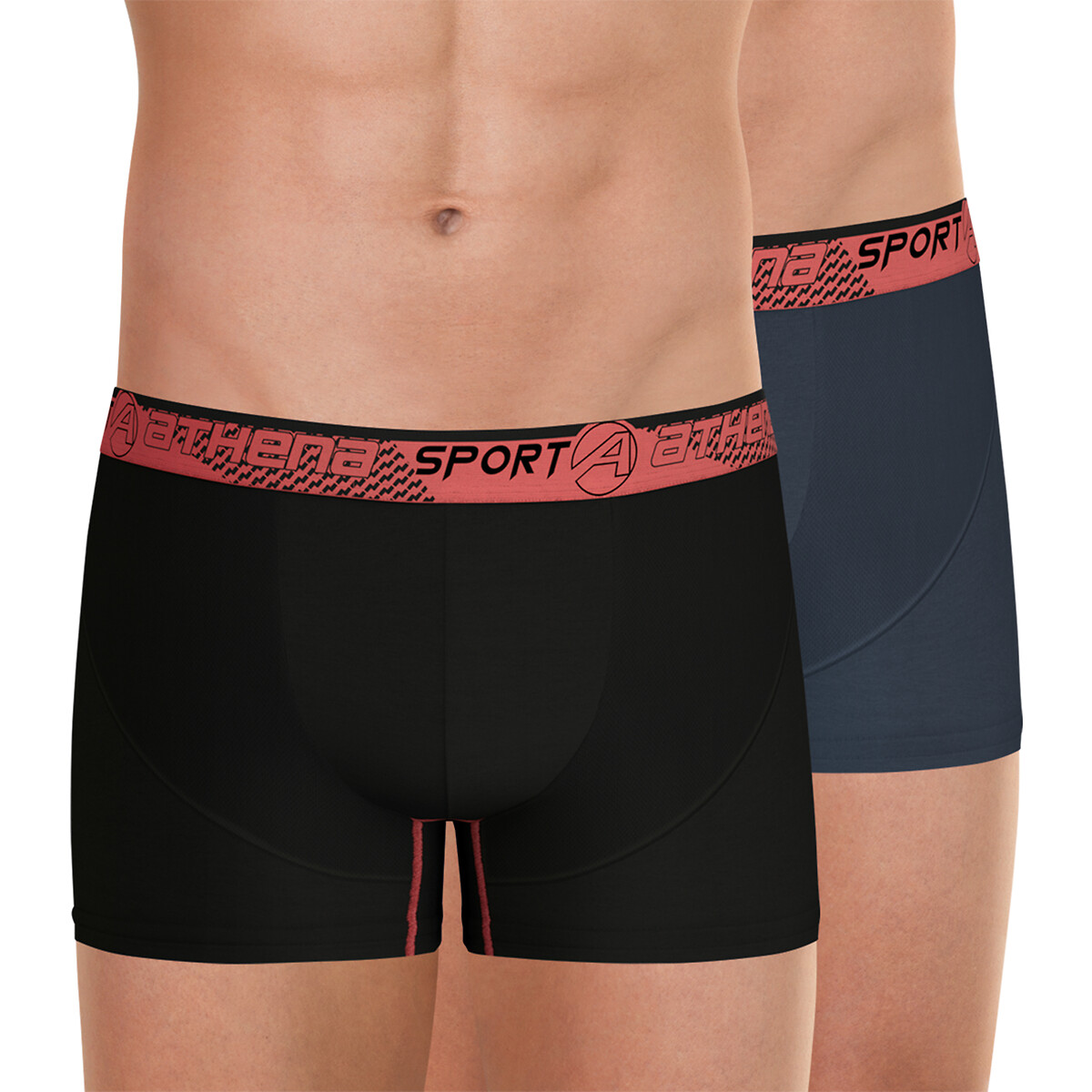 Lot de 2 boxers RUNNING gris + noir, ATHENA