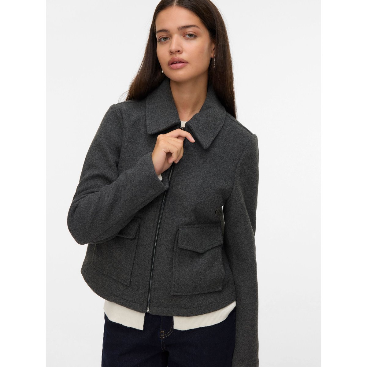 Manteau dark grey melange 1, VERO MODA