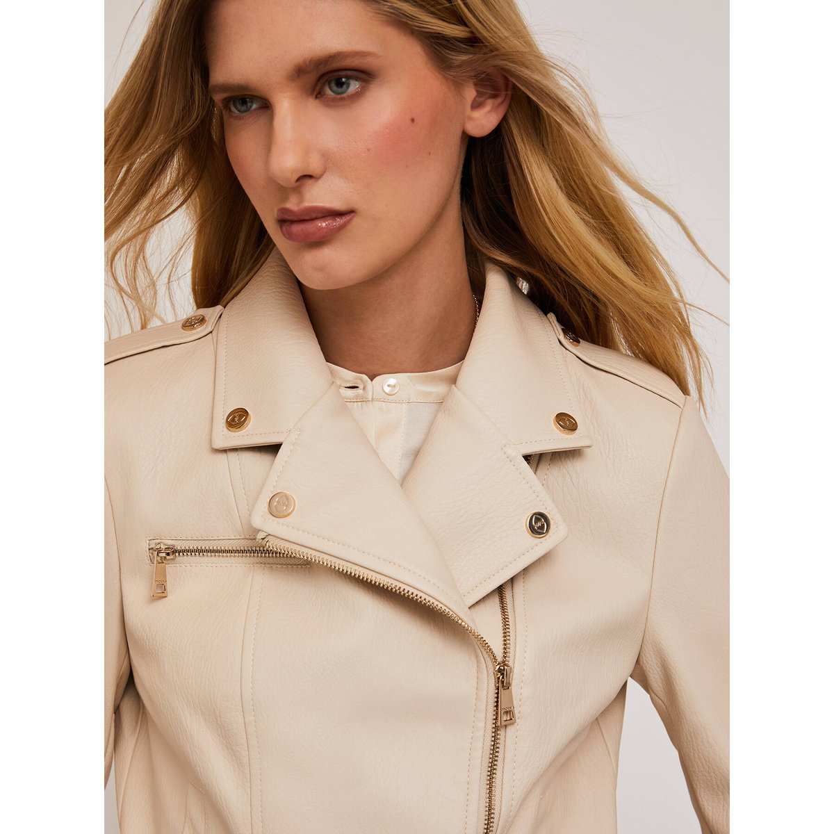 Veste motard beige, MOTIVI