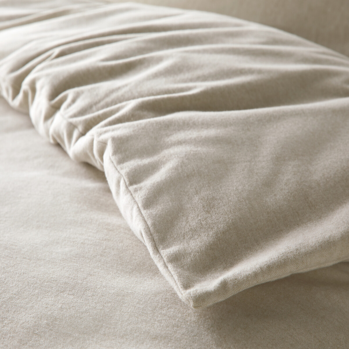Spannbettlaken Clara für Kinder, Baumwollflanell beige meliert, LA REDOUTE INTERIEURS