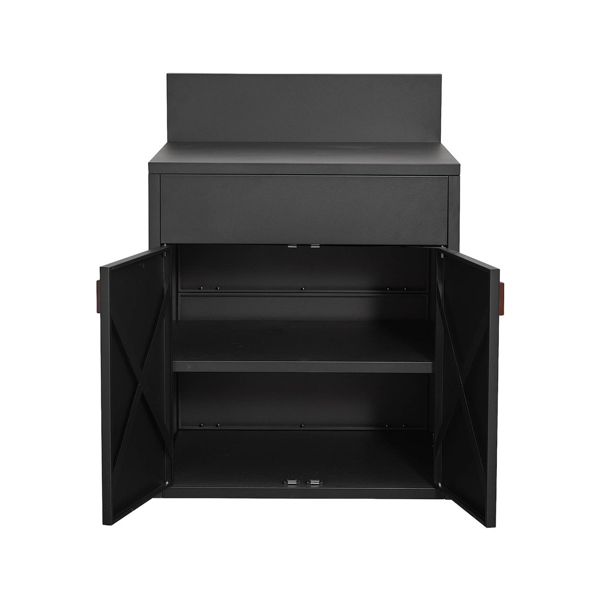 Cuisine extérieure 3 modules acier avec barbecue gaz 4 brûleurs THIRA BARBECUE GAZ + 3 MODULES noir, SWEEEK
