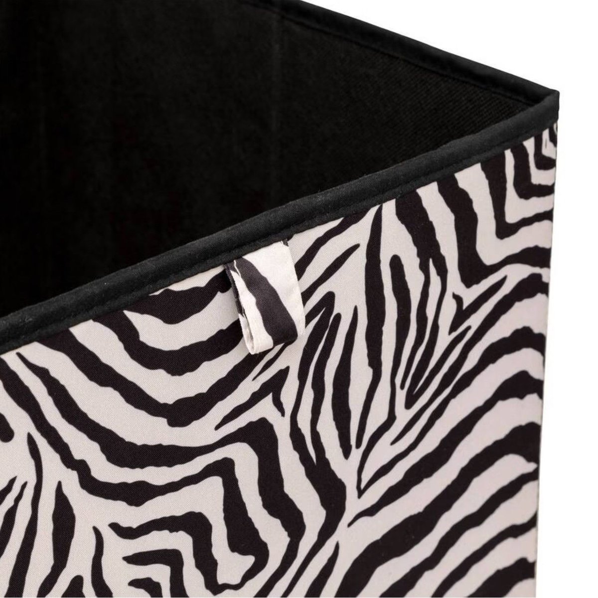 Lot de 6 boîtes de rangement cubes à motifs zèbre MIX'N MODUL noir, TOILINUX