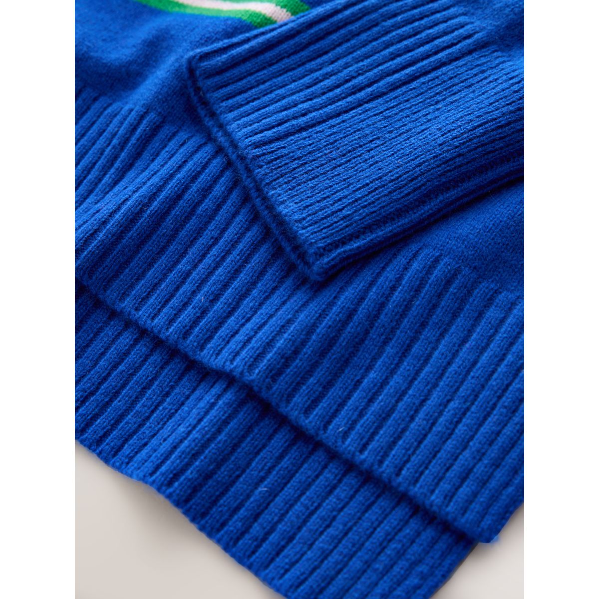 Pull col roulé laine mérinos n.premium rayure bleu/vert, NEXT