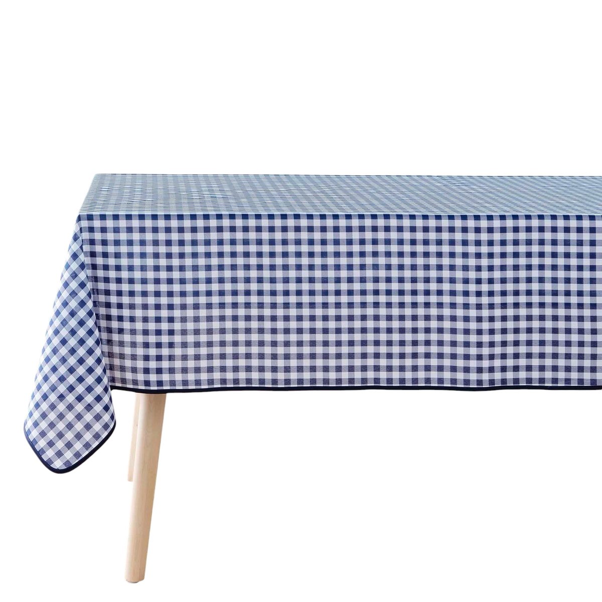 Nappe rectangle 150 x 200 cm Vichy bleu bleu, EDEN
