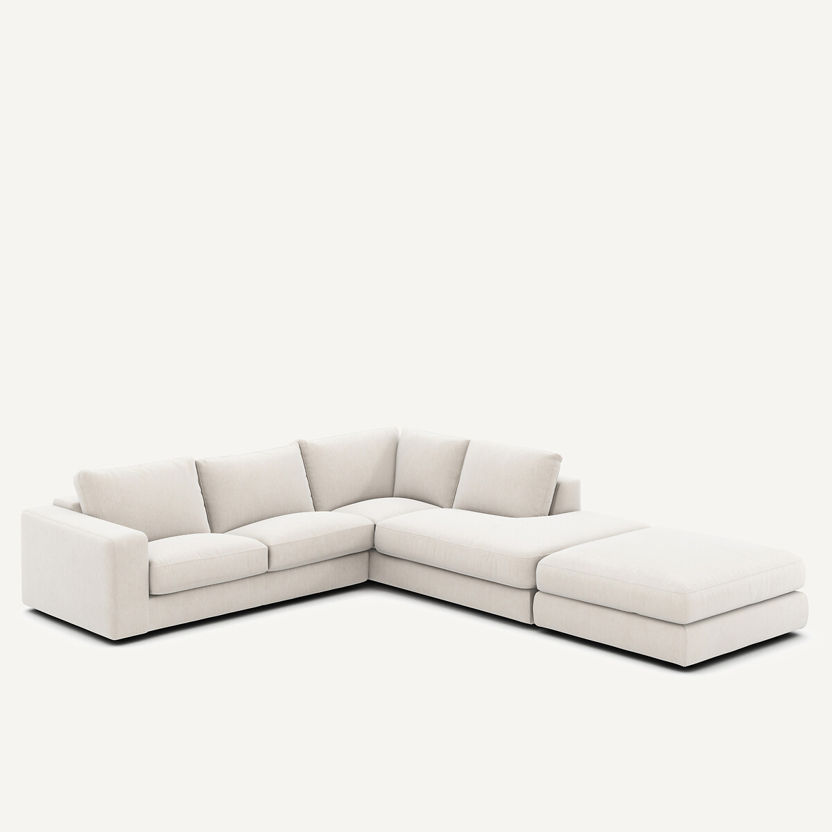 Repose-pieds velours chenille, Skander blanc, AM.PM
