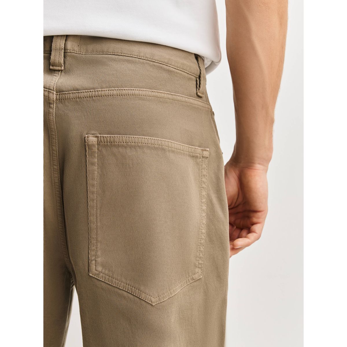 Pantalon à cinq poches en coton majoritaire sable, NEXT