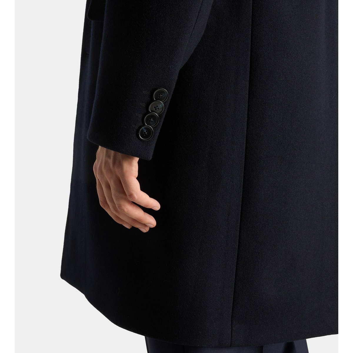 Manteau ventiane mi-long en laine bleu marine, COMPTOIR GL