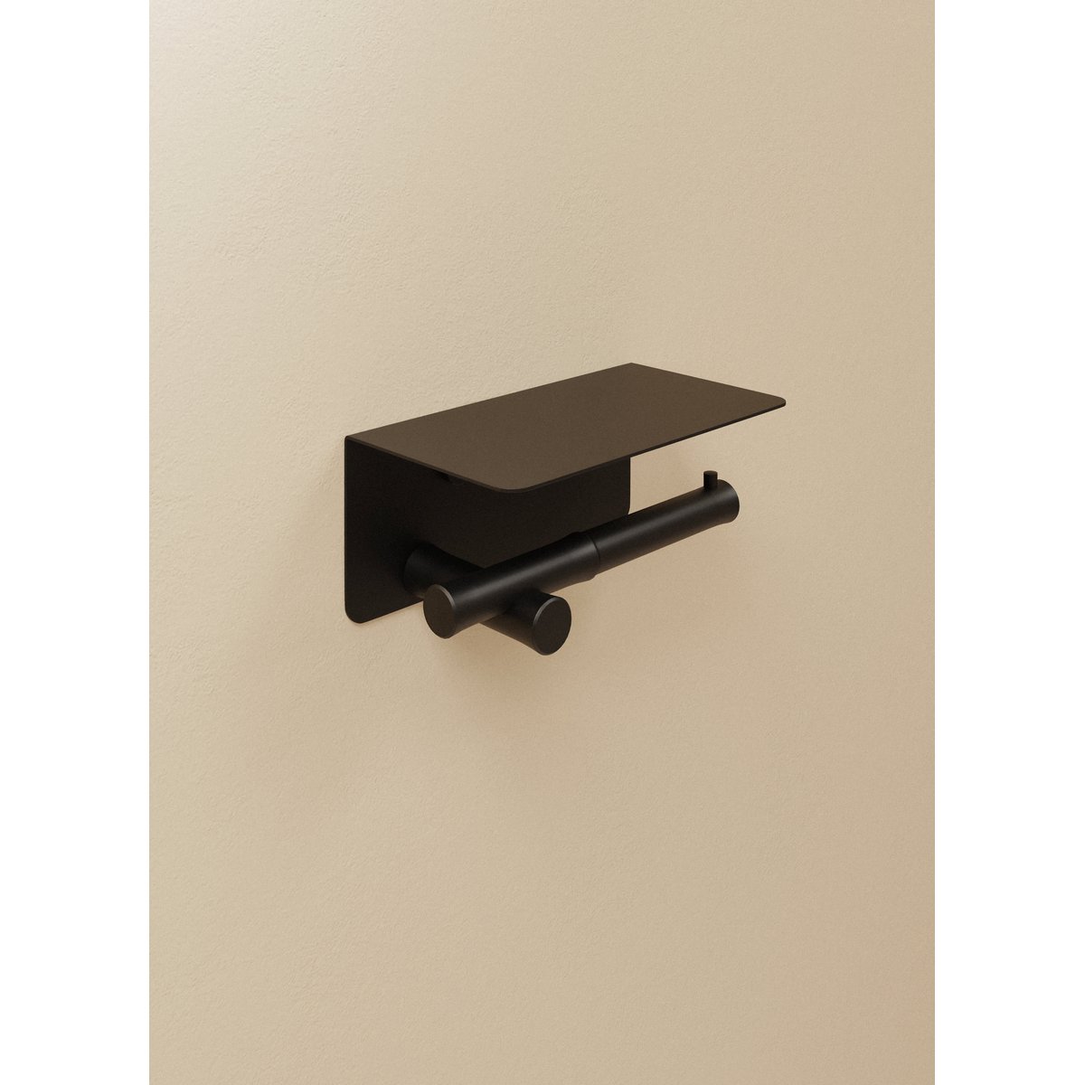 Porte Papier Toilette Avec Couvercle  EDA noir mat, COSMIC