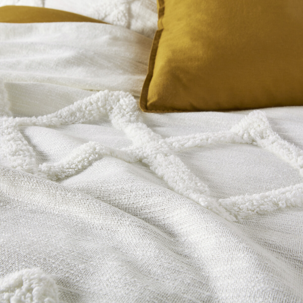 Dessus de lit coton tufté, Assa blanc, LA REDOUTE INTERIEURS