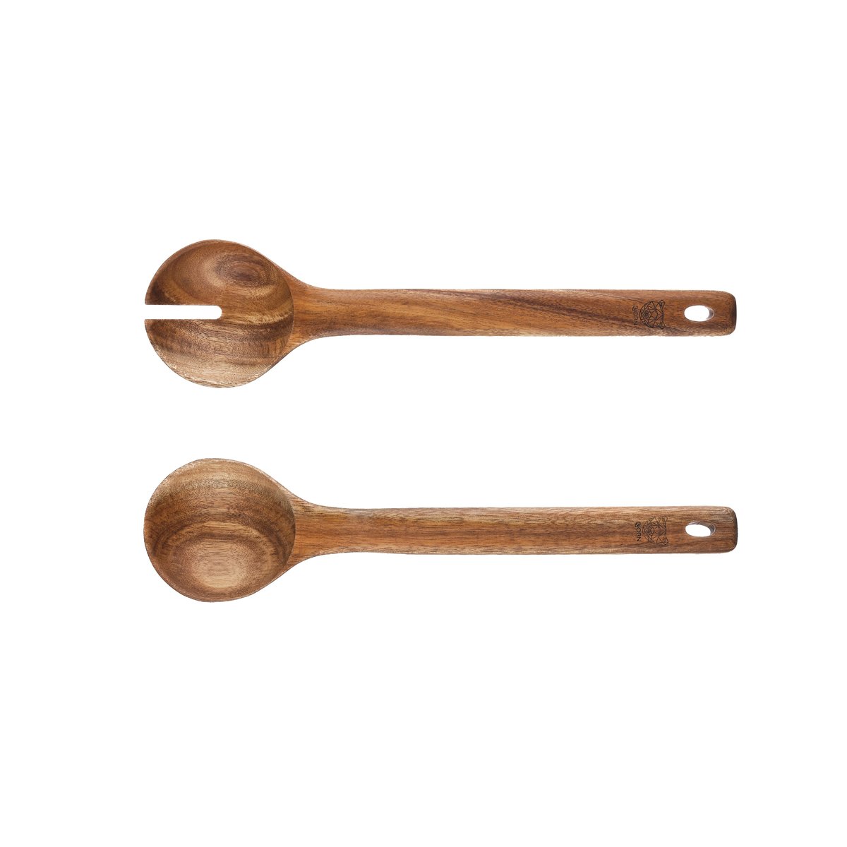 Lot de 2 couverts à salade en bois, OLLE bois vernis, BJORN