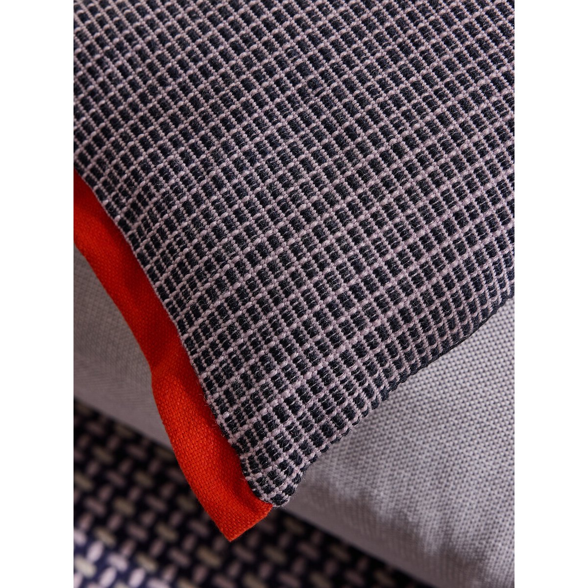 MADE.COM Cady Woven Filled Cushion dark blue, MADE