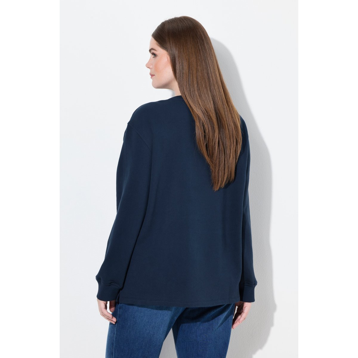 Sweat-shirt en coton bio marine, ULLA POPKEN
