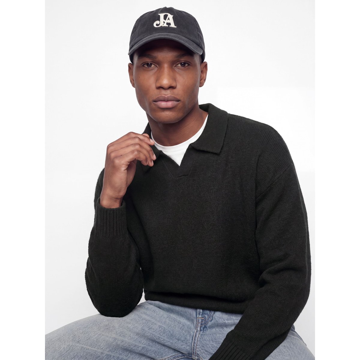 Polo Tricoté black 1, JACK & JONES