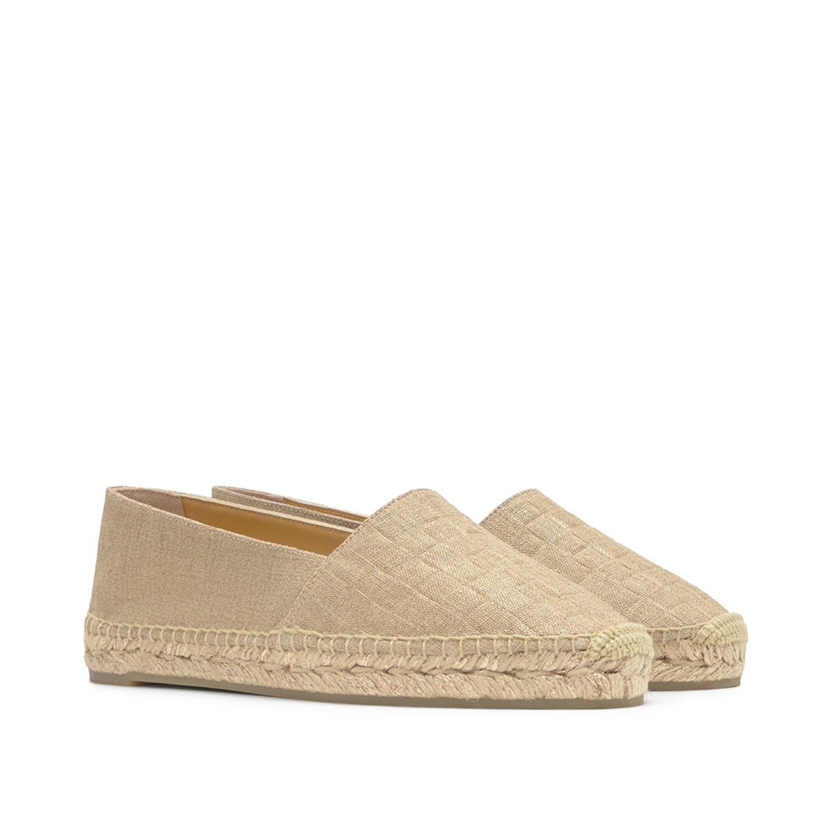 Espadrilles plates en lin métallisé effet gaufré KENDA or, CASTANER