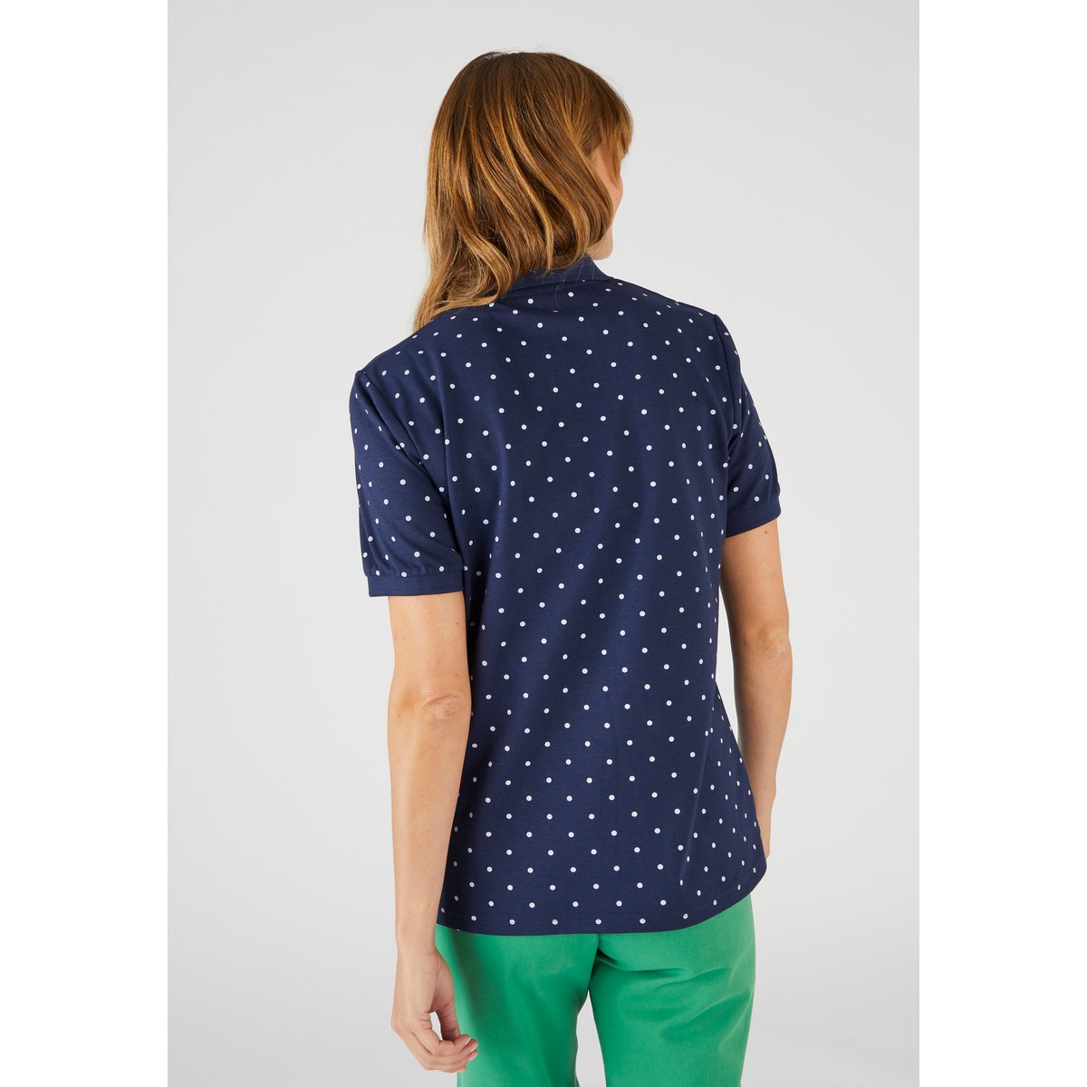 Polo maille piquée bleu marine pois, DAMART