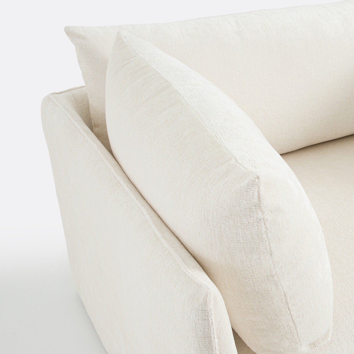 XL-Sesselelement für modulares Sofa MALO, aus Struktursamt ecru, LA REDOUTE INTERIEURS