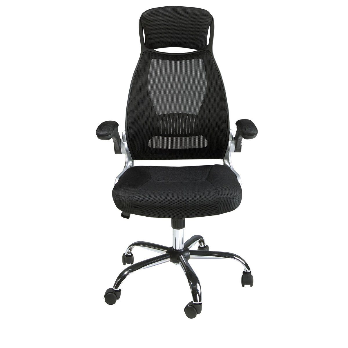 Fauteuil de bureau pivotante en tissu noir noir | acier, ANGEL CERDA
