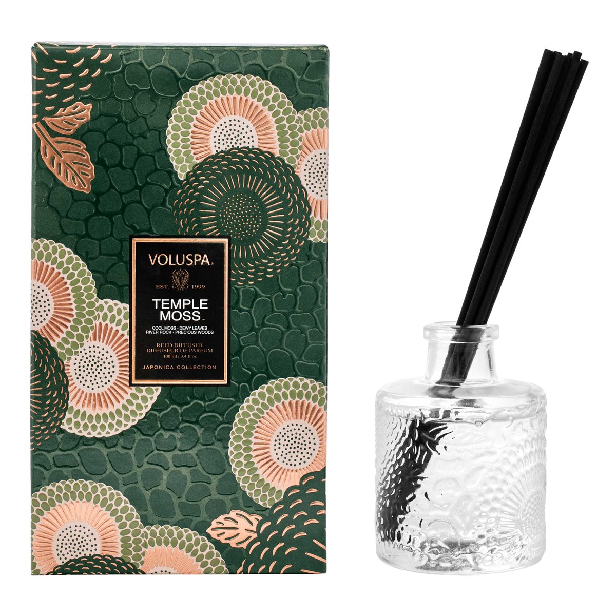Diffuseur à tiges temple moss 100 ml standard, VOLUSPA