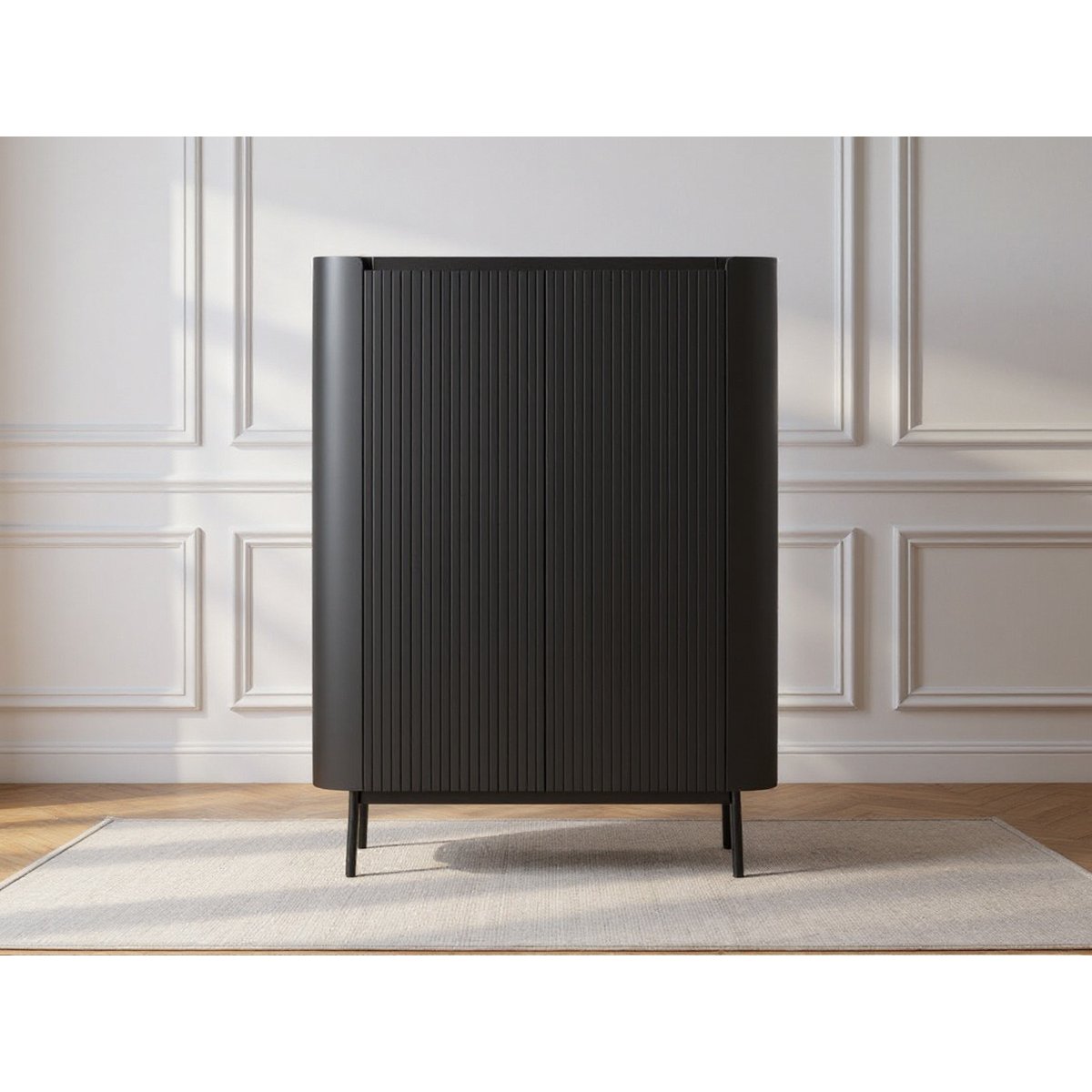 Buffet  en MDF  portes 100 cm, JAY noir, BOBOCHIC