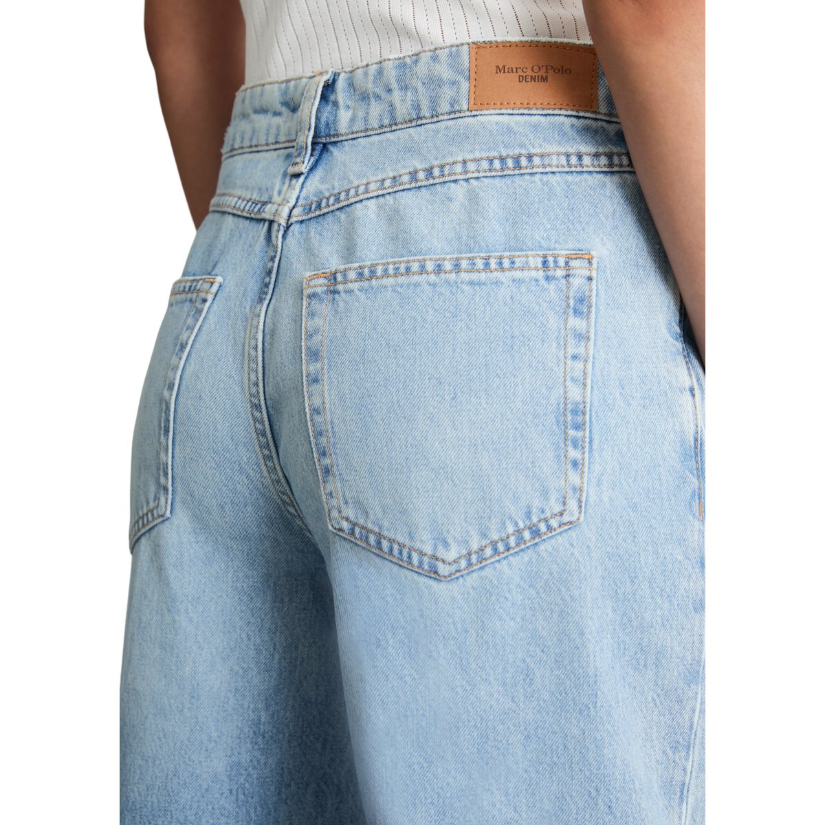 Jeans modèle Stine barrel cropped en pur coton bleu clair, MARC O’POLO DENIM