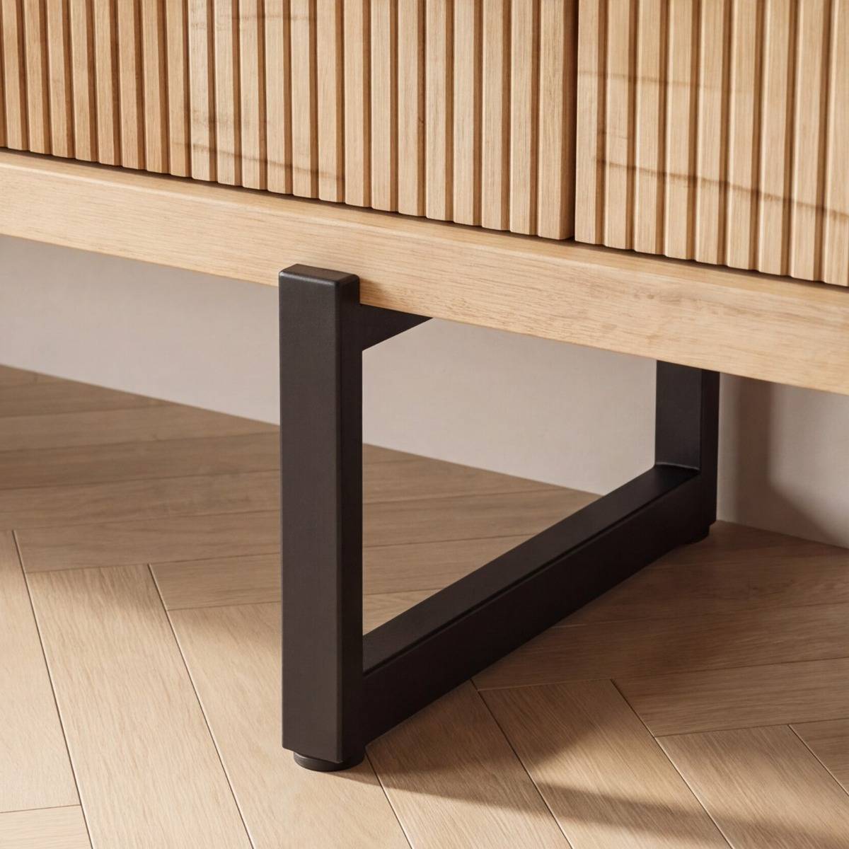 Meuble TV en bois de manguier ALEXIS bois clair, MADE IN MEUBLES