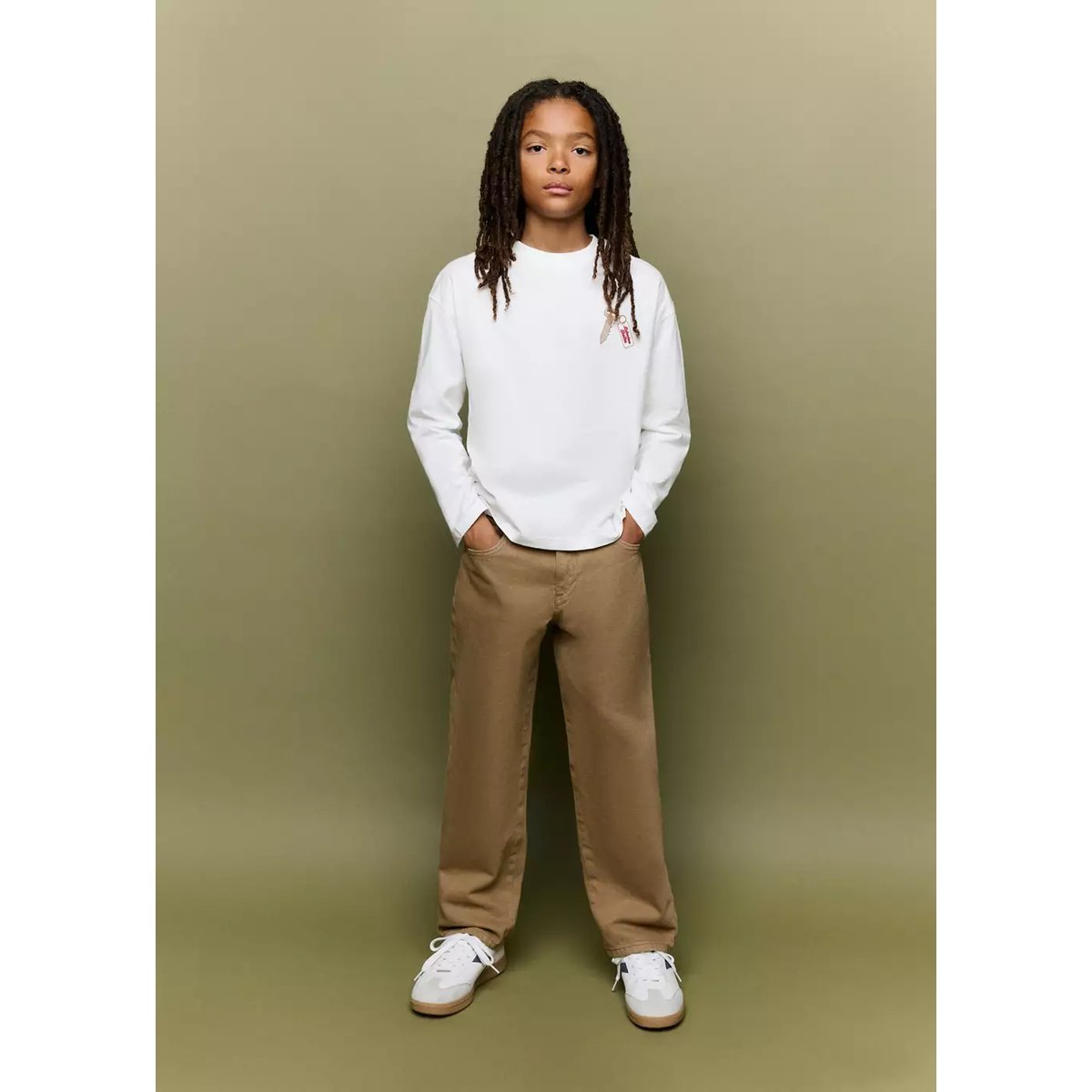 T-shirt oversize imprimé blanc cassé, MANGO KIDS