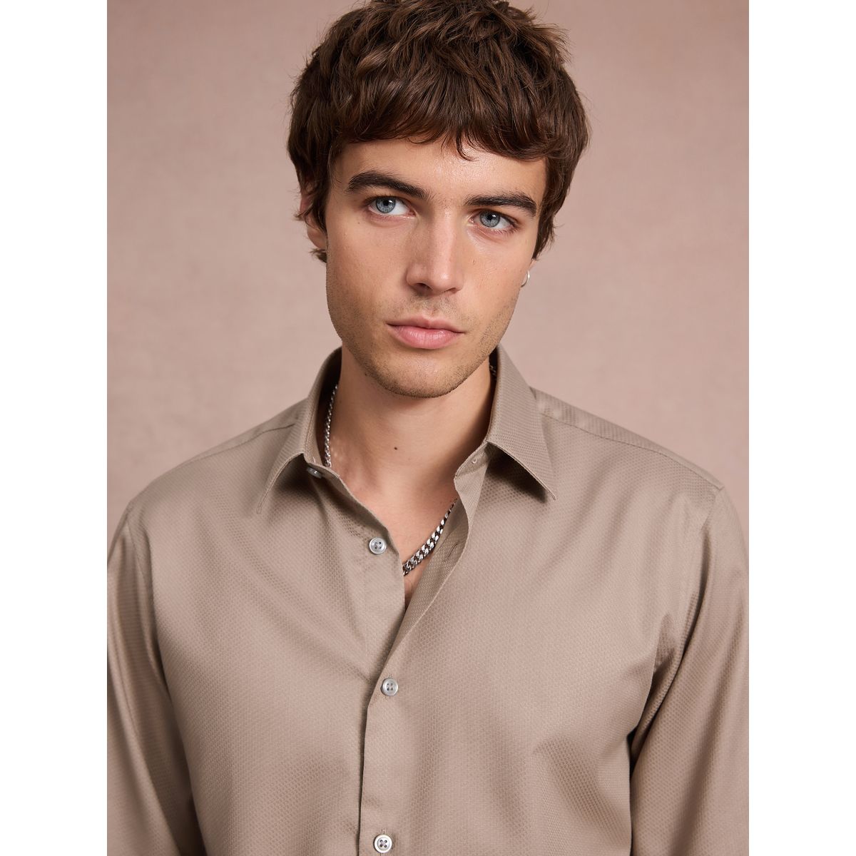 Chemise habillée en coton entretien facile naturel, NEXT