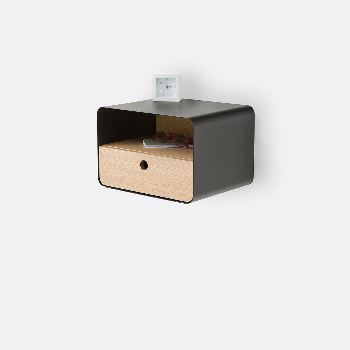 Jimi Wall Mounted Bedside Table matt black, LA REDOUTE INTERIEURS