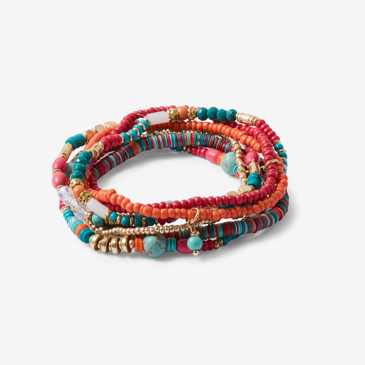 Set de 7 bracelets de perles fantaisie multicolores multicolore, BALABOOSTE