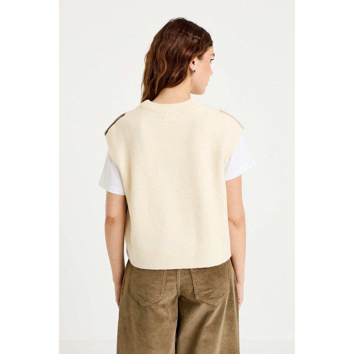 Pull sans manches ecru, CACHE CACHE
