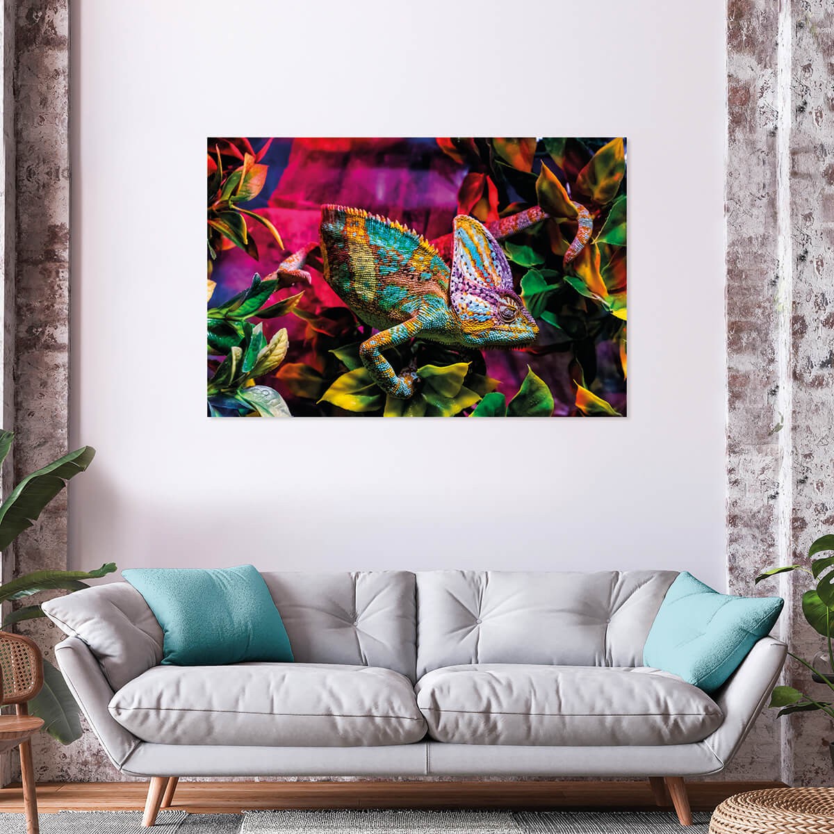 Tableau Mural Caméléon NATURE ÉVASION tableau en verre synthétique, CEANOTHE