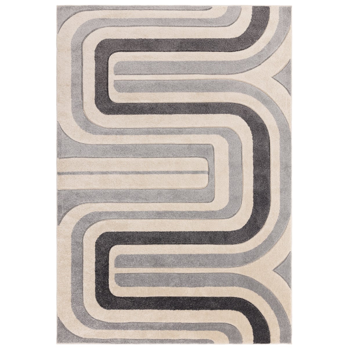 Tapis salon et chambre moderne LINY gris, NOVATREND