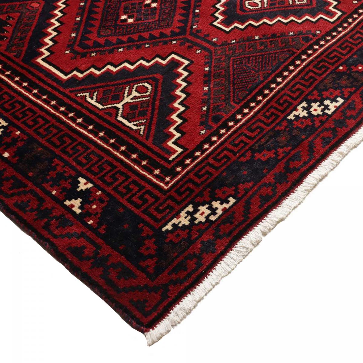 Tapis d'orient, motif oriental, noué main en laine, LORI 4 rouge, crème, noir, UN AMOUR DE TAPIS