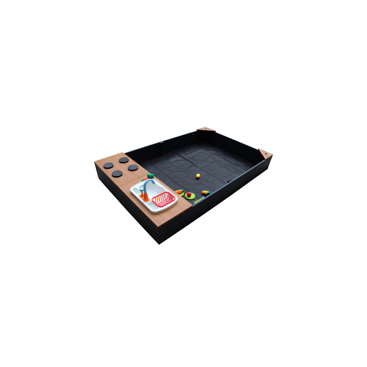AXI Kelly Bac a sable avec Cuisineette Anthracite Marron couleur unique, AXI HOUSE