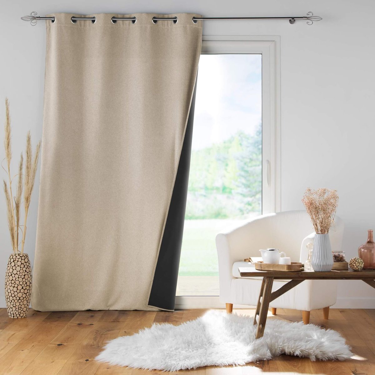 Rideau thermique Jupiter beige, DOUCEUR D'INTÉRIEUR