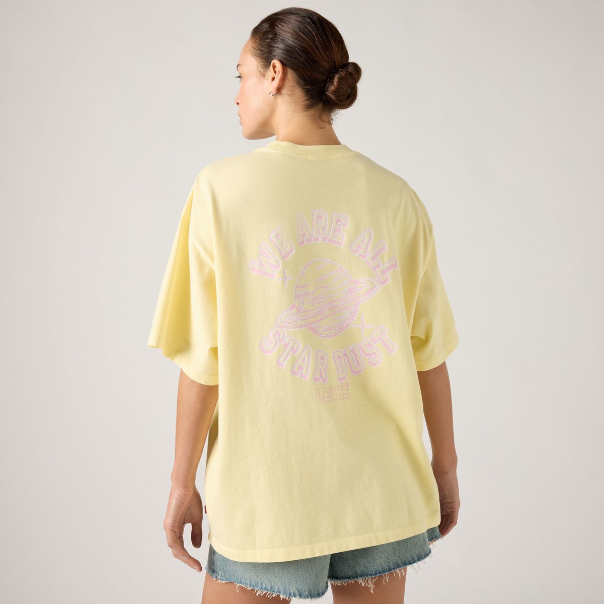 T-shirt graphique Short Stack jaune - lse_stardust front logo back print vw french vanil, LEVI'S