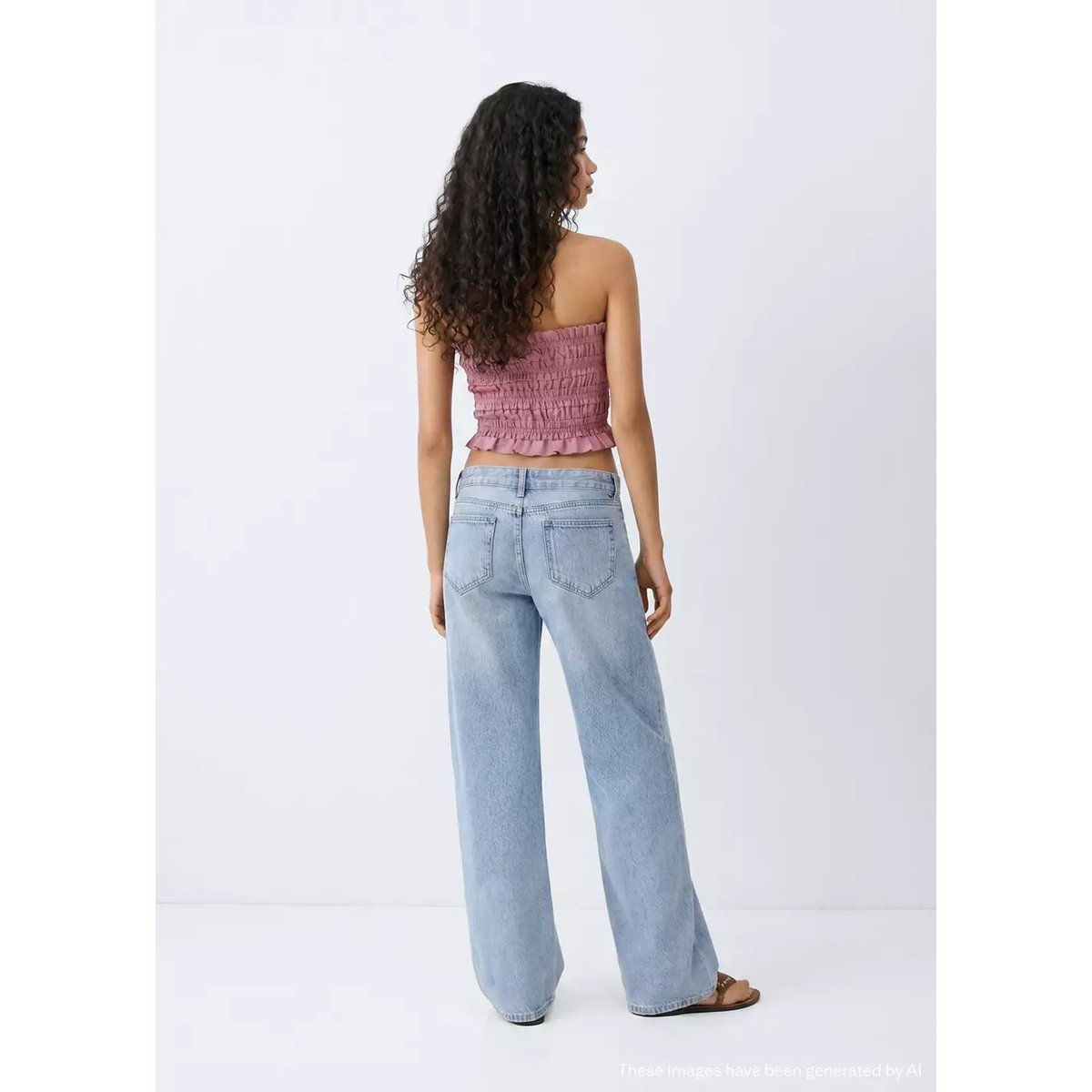 Top bustier froncé rose pastel, MANGO TEEN
