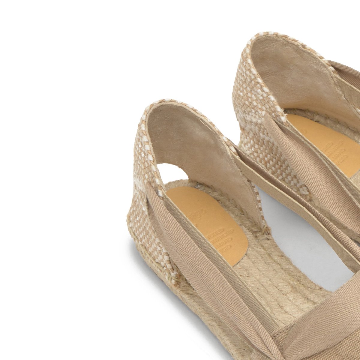 Espadrilles plates en coton biologique avec rubans KAIA PLATFORM sable, CASTANER