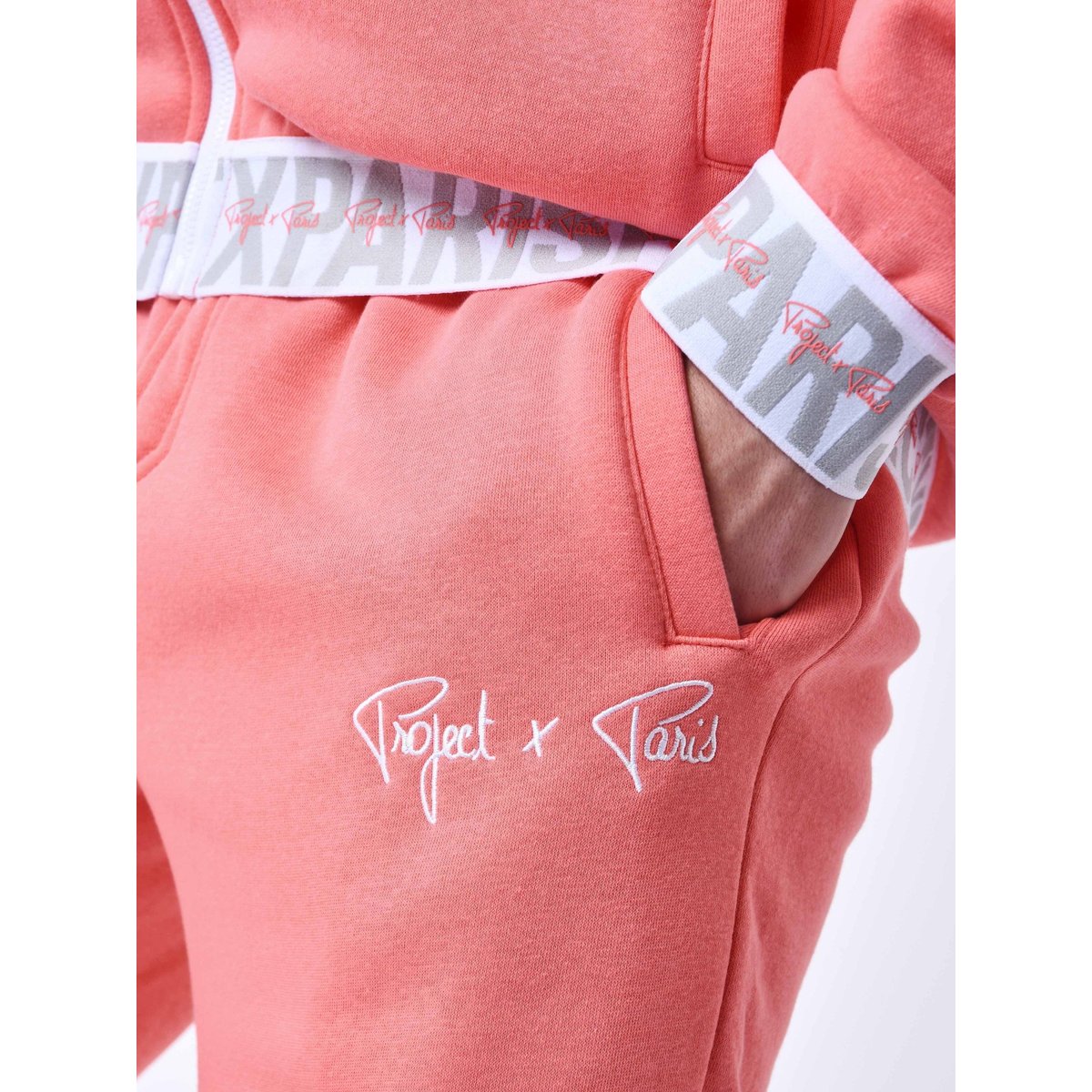 Bas de jogging Bande élastique logotée rose corail, PROJECT X
