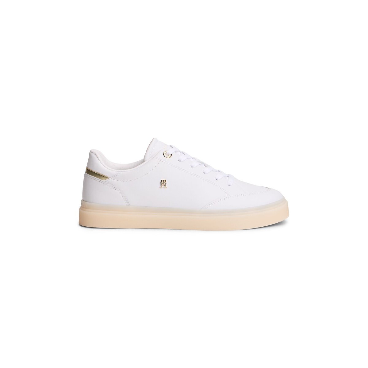 Chic Elevated Leather Trainers white, TOMMY JEANS