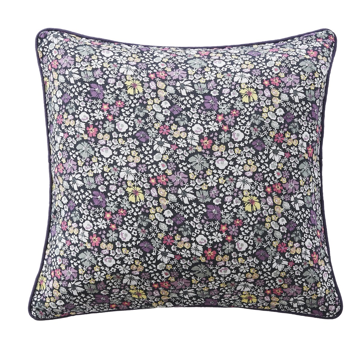 Coussin avec passepoil 45x45 cm Gaze de Coton Melia violet, EDEN
