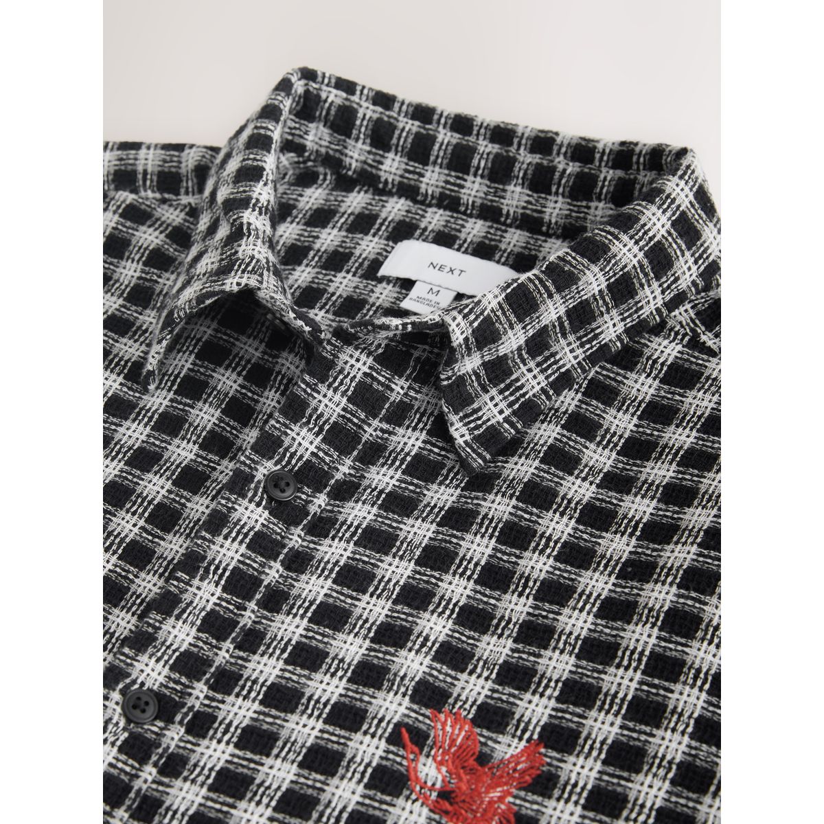 Chemise manches longues à petits carreaux bleu, NEXT