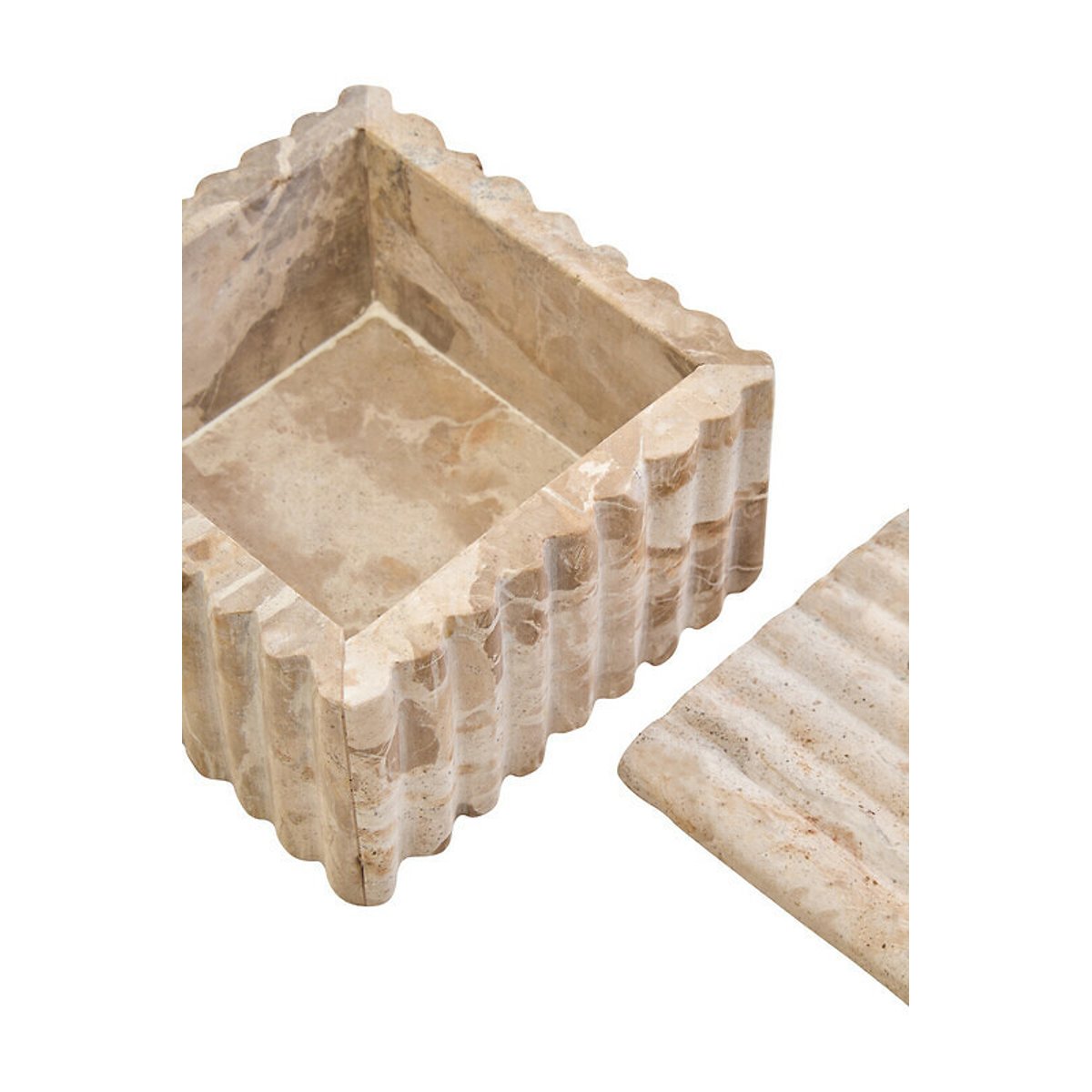 Square Decorative Marble Box in Chocolate brown , FIFTY FIVE SOUTH