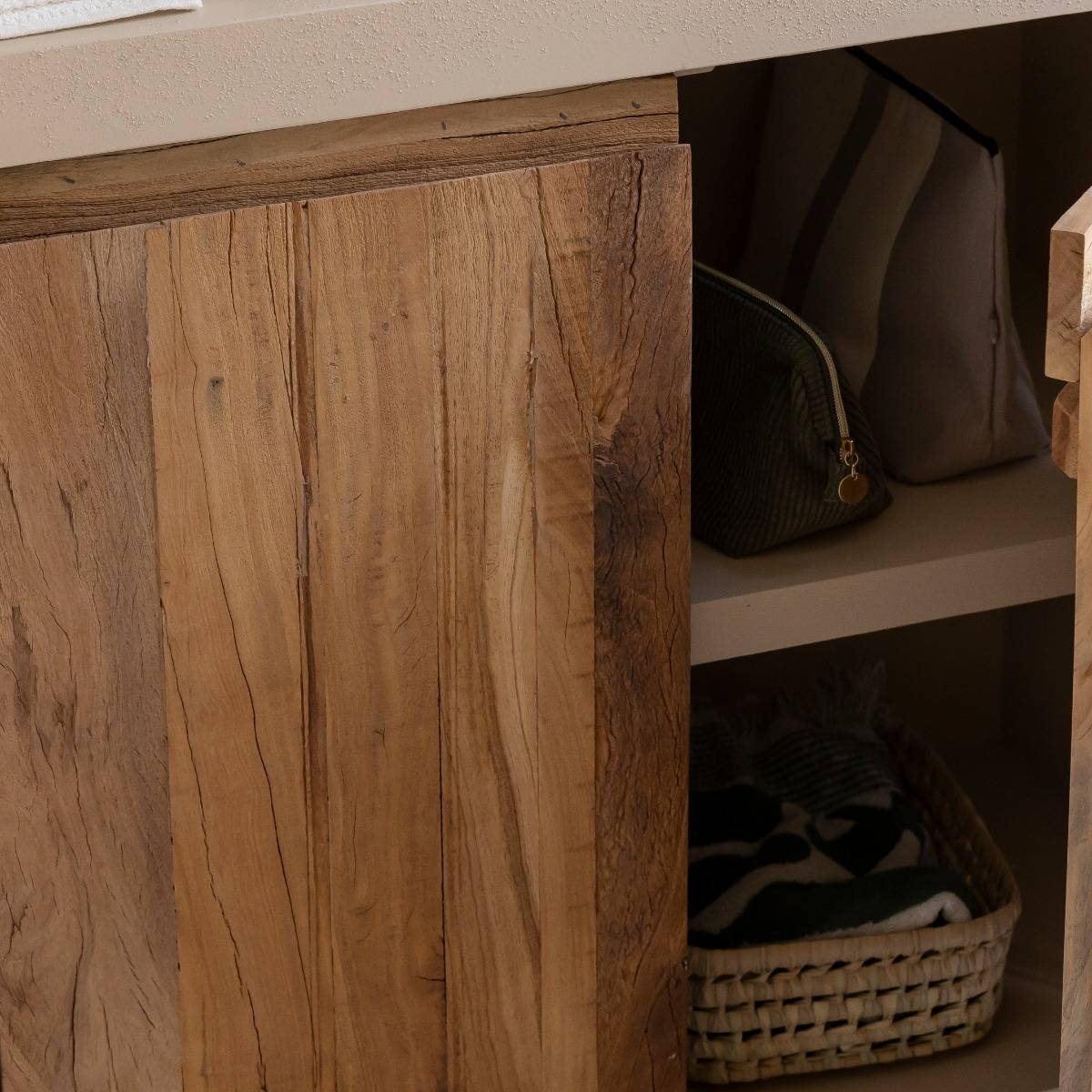 Buffet en bois effet béton DALVA bois clair, MADE IN MEUBLES 