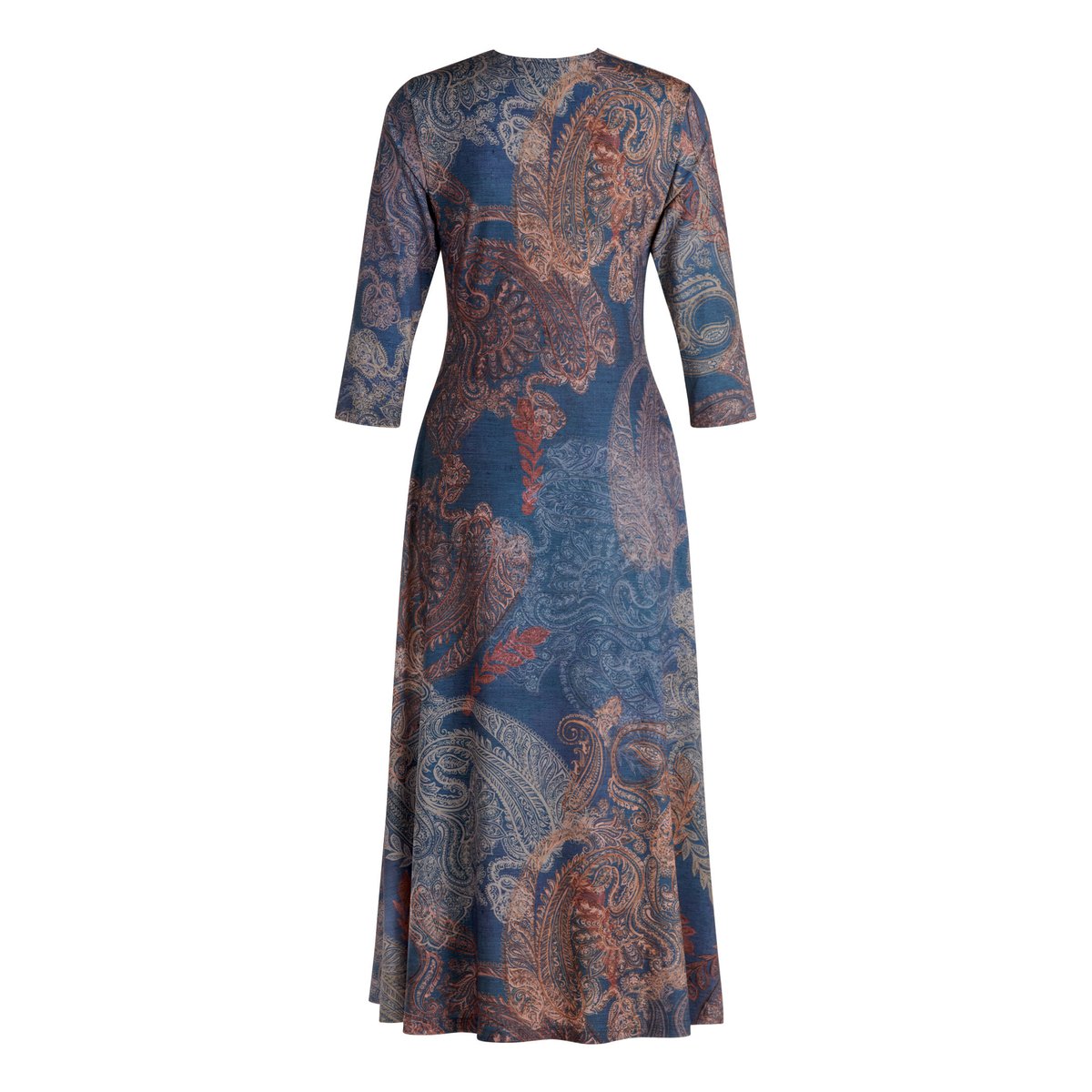 Robe longueur midi à fronce bleu/rouge, BETTY BARCLAY
