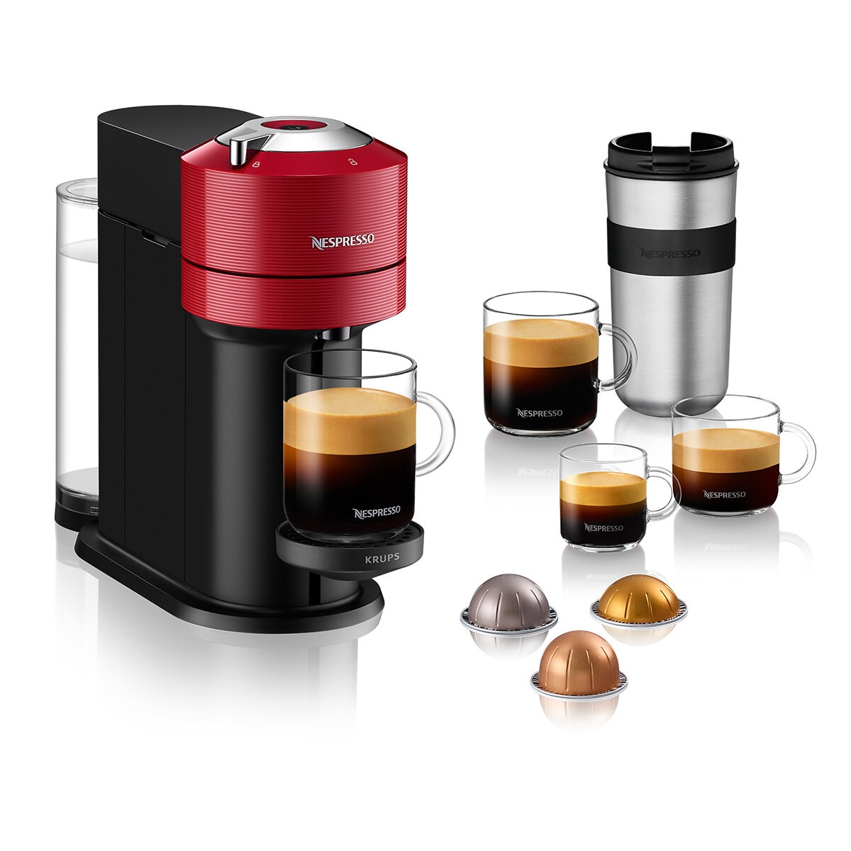 Machine à café Nespresso Vertuo Next YY4296FD rouge/noir, KRUPS