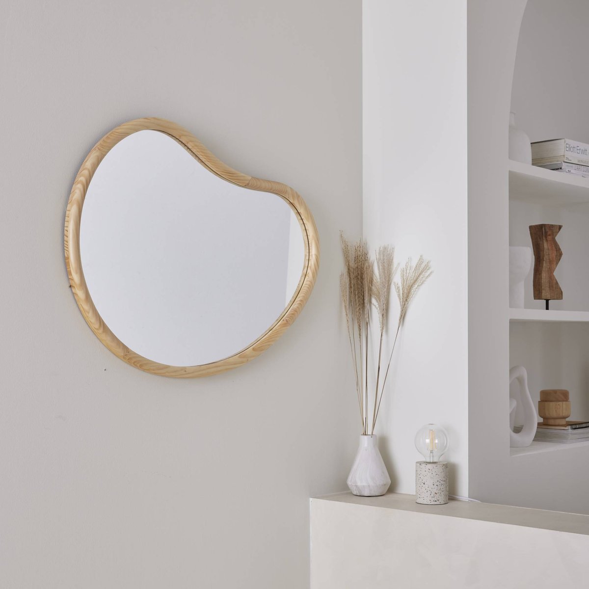Miroir organique bois de sapin 85cm JACOB naturel, SWEEEK