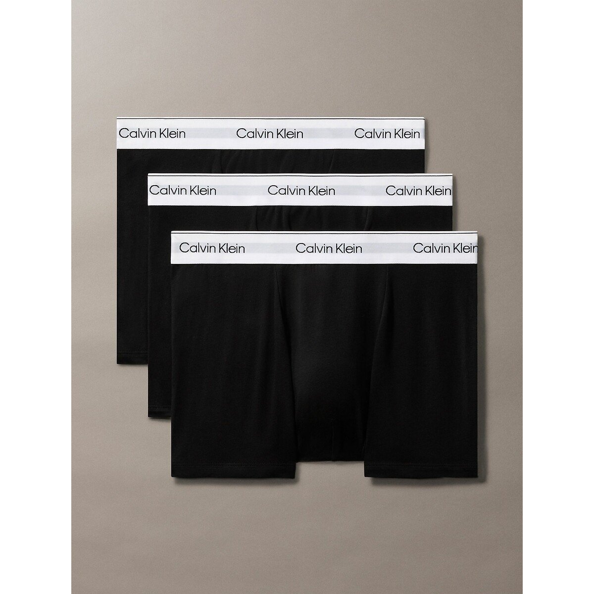 Confezione da 3 boxer morbidi con pinces - Icon Cotone Stretch nero + nero + nero, CALVIN KLEIN UNDERWEAR