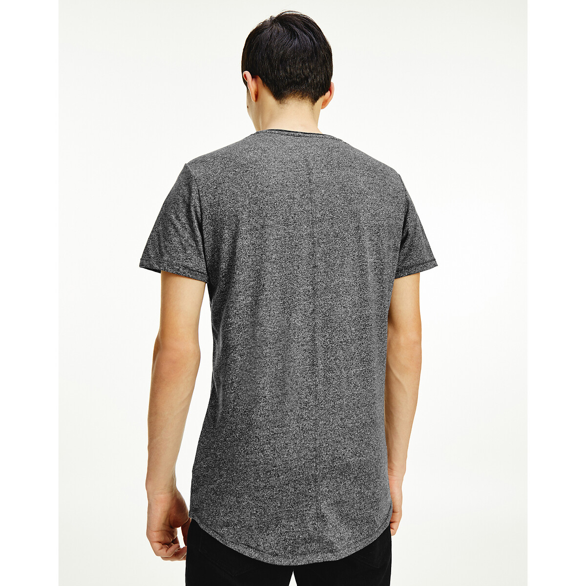 T-shirt col rond Original noir chiné, TOMMY JEANS