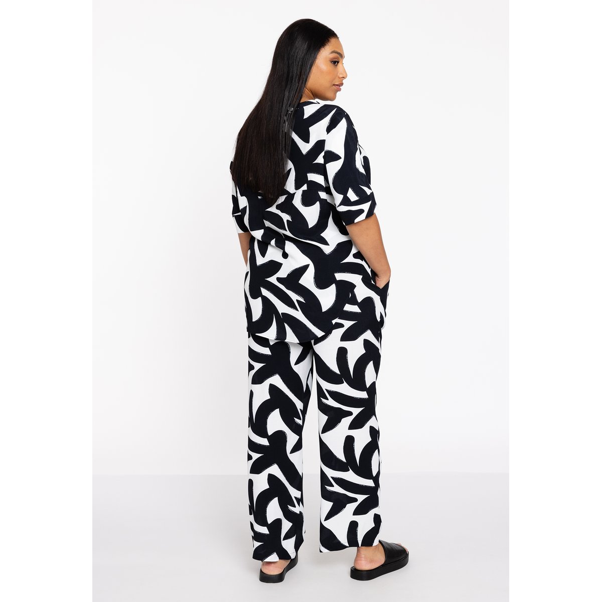 Pantalon imprimée blanc, YOEK
